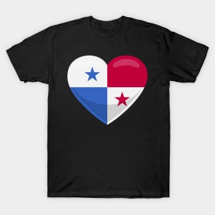 Panama Flag Heart T-Shirt